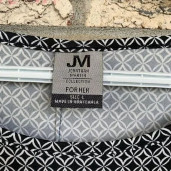 Jonathan Martin black grey geometric pattern top Large - Picture 7 of 7